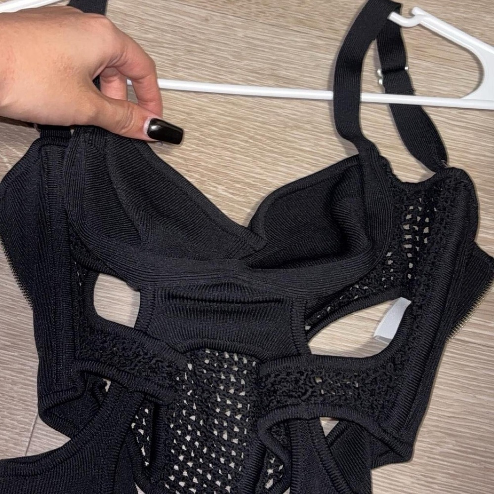 Black Cutout Knit party dress